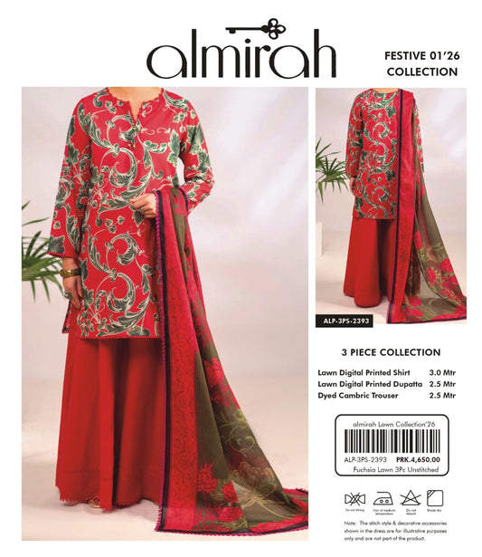 Almirah By Junaid Jamshed 3 Peices Digital Printed Lawn 10 Pcs Set