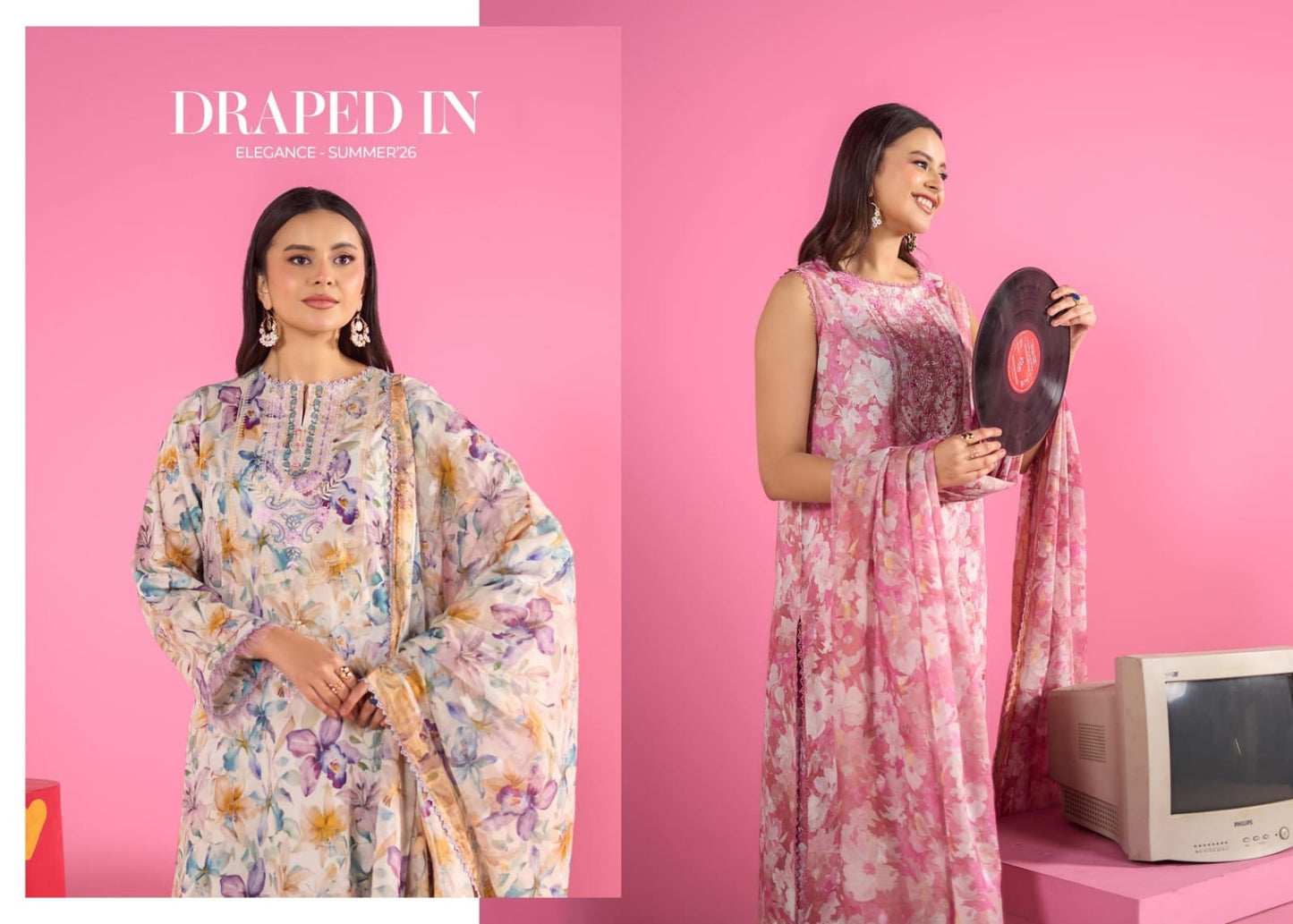 Ziva By Gul Jee 3-Pieces Digital Printed & Embroidered Lawn 12 PCS Set.