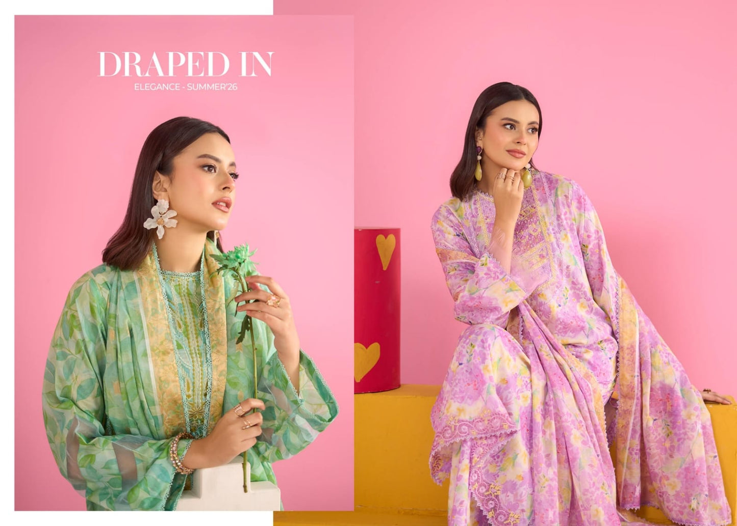 Ziva By Gul Jee 3-Pieces Digital Printed & Embroidered Lawn 12 PCS Set.