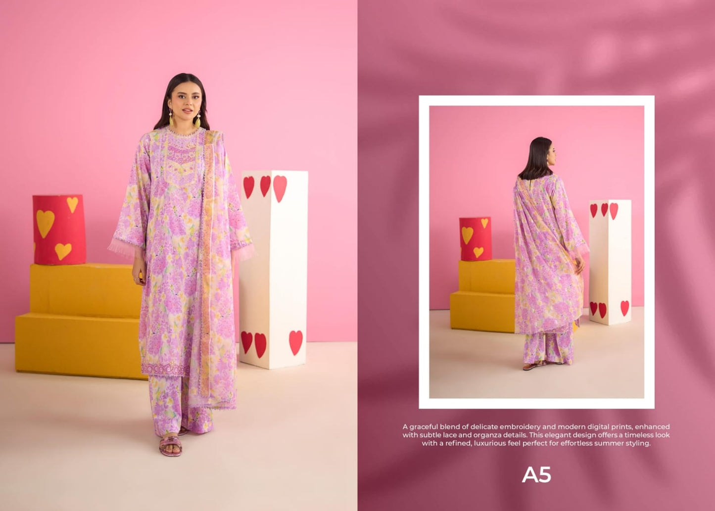 Ziva By Gul Jee 3-Pieces Digital Printed & Embroidered Lawn 12 PCS Set.