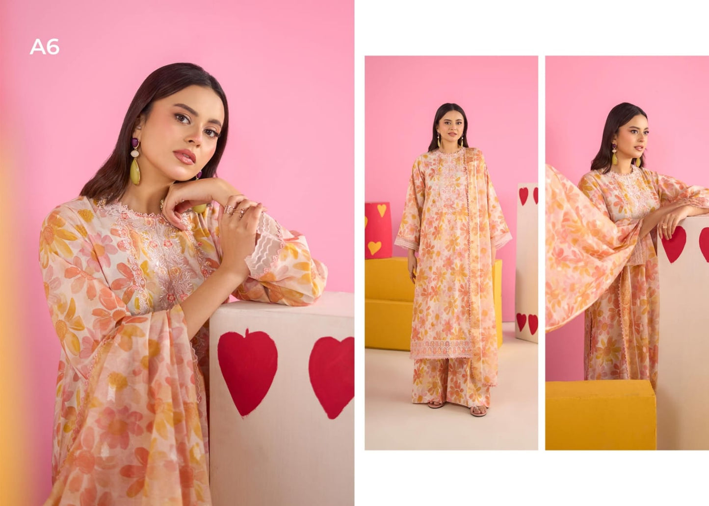 Ziva By Gul Jee 3-Pieces Digital Printed & Embroidered Lawn 12 PCS Set.