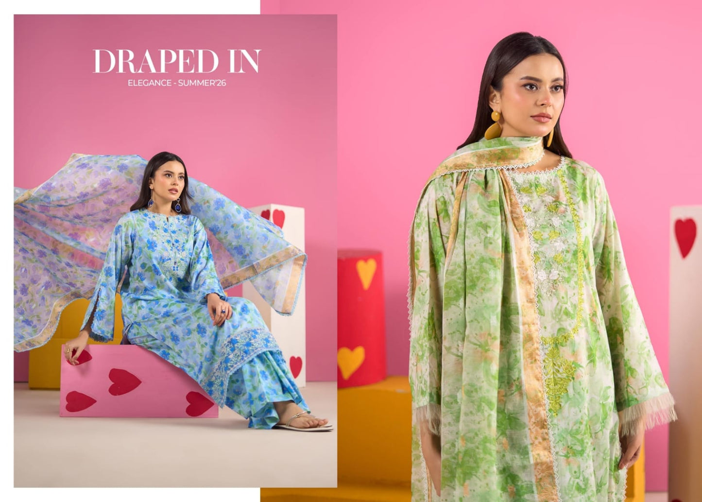 Ziva By Gul Jee 3-Pieces Digital Printed & Embroidered Lawn 12 PCS Set.