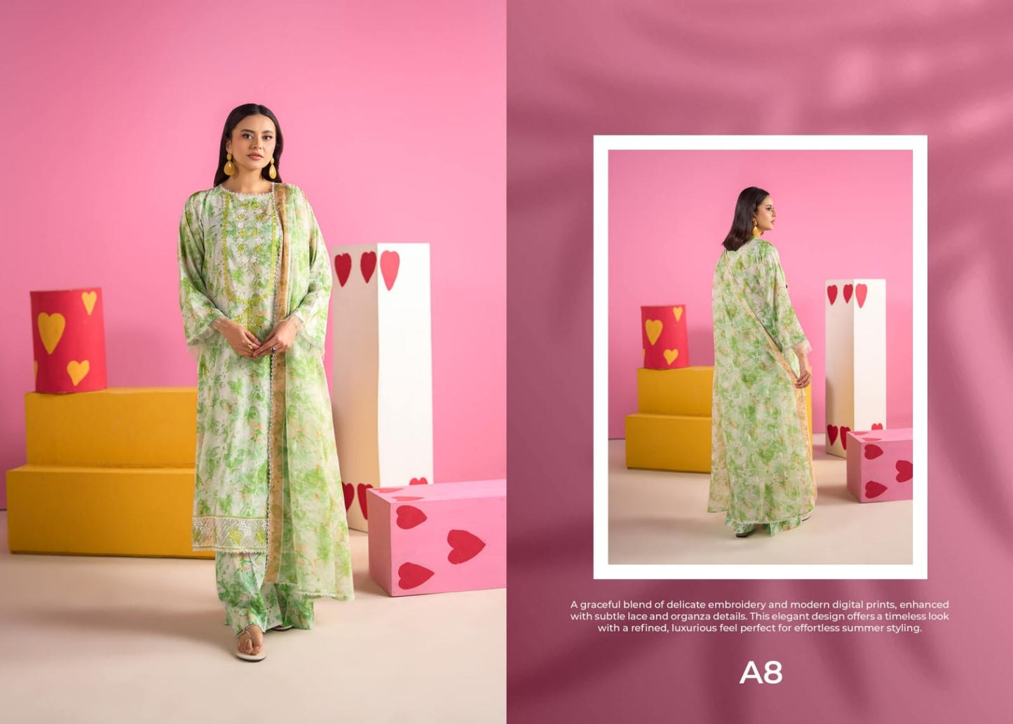 Ziva By Gul Jee 3-Pieces Digital Printed & Embroidered Lawn 12 PCS Set.