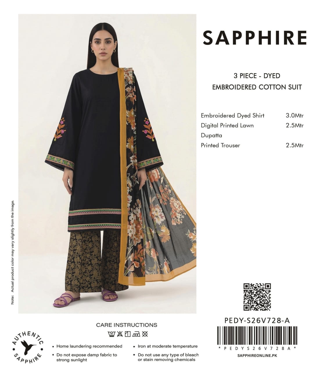 Sapphire Embroidered 3-Pieces Dobby Lawn 21 PCS Set.