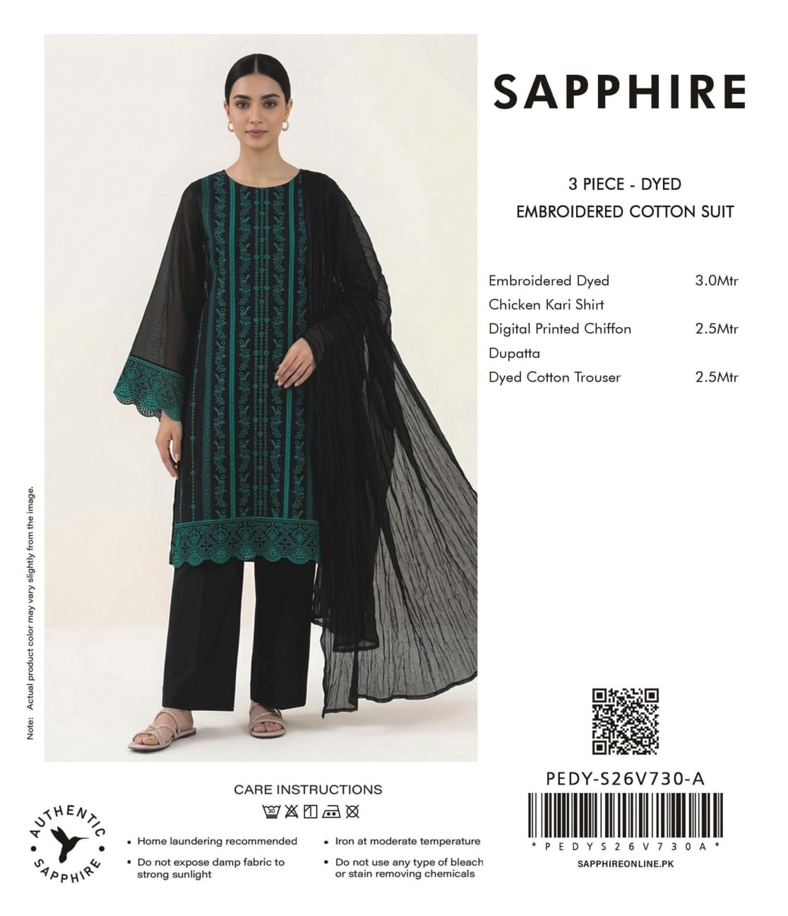 Sapphire Embroidered 3-Pieces Dobby Lawn 21 PCS Set.