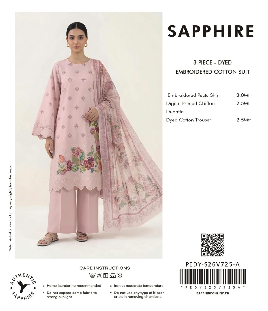 Sapphire Embroidered 3-Pieces Dobby Lawn 21 PCS Set.