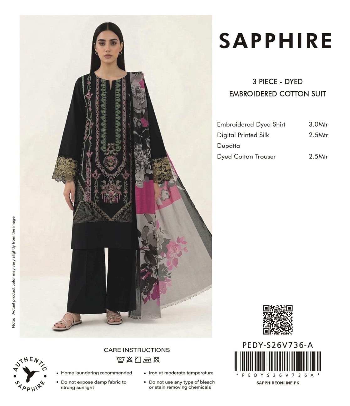Sapphire Embroidered 3-Pieces Dobby Lawn 21 PCS Set.