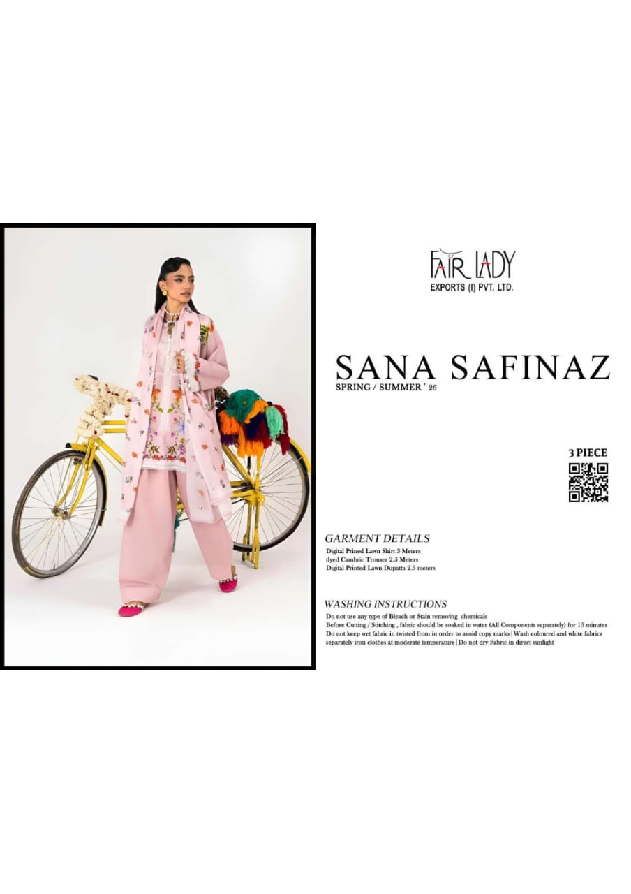 Sana Safinaz 3-Pieces Digital Printed Lawn 10 PCS Set.