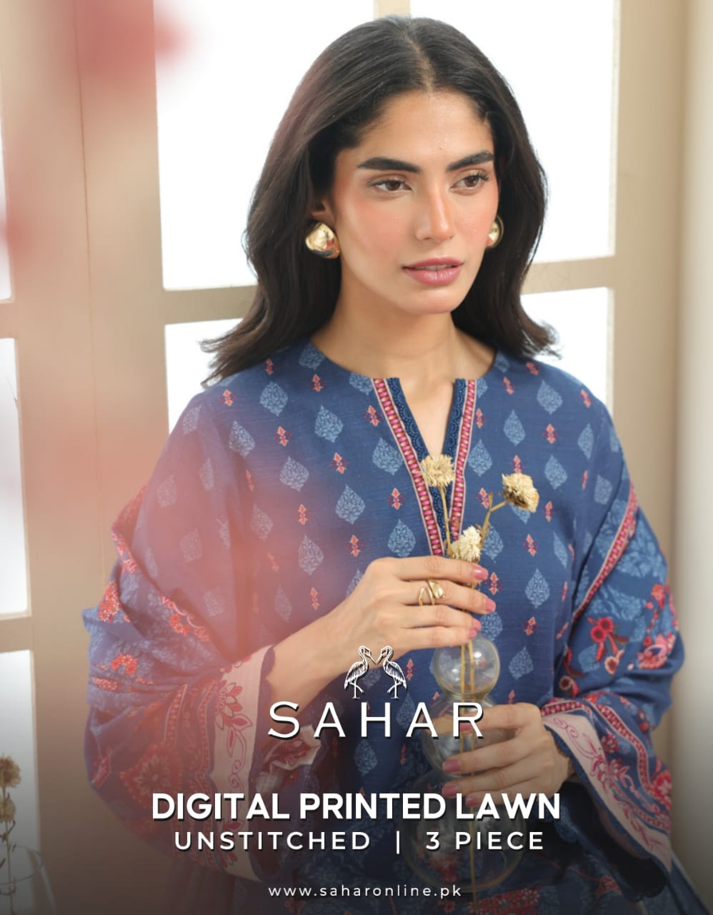 Sahar By Saya 3-Pieces Digital Printed Lawn 10 PCS Set.