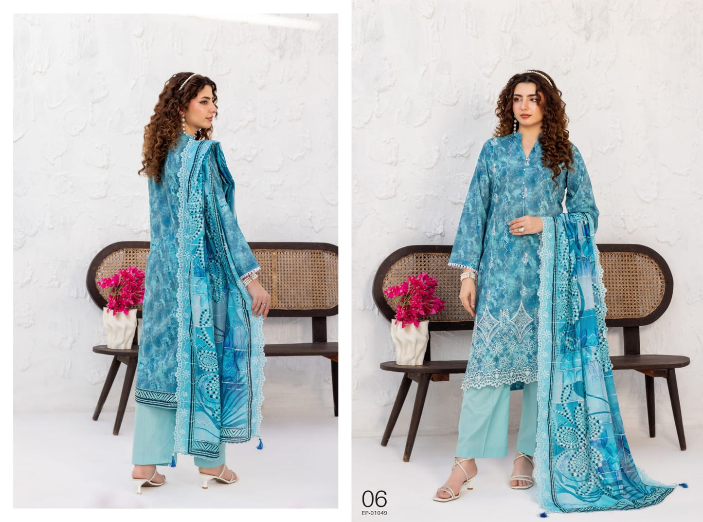 Unveils Suhana By Elaya   Luxuriously Embroidered Printed 3 Pcs Lawn 12 Pcs Set