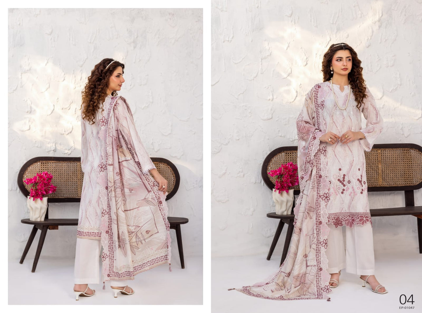 Unveils Suhana By Elaya   Luxuriously Embroidered Printed 3 Pcs Lawn 12 Pcs Set