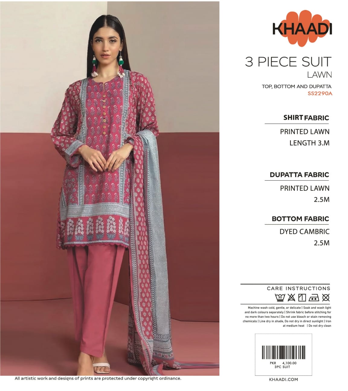 Khaadi Collections 3 peices Lawn Digital Printed, 10 Pcs Set
