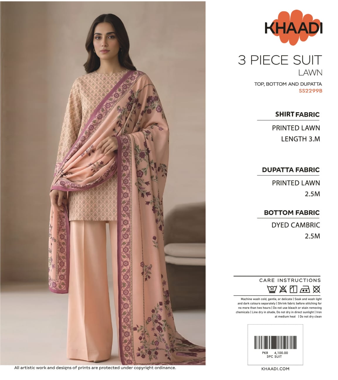 Khaadi Collections 3 peices Lawn Digital Printed, 10 Pcs Set