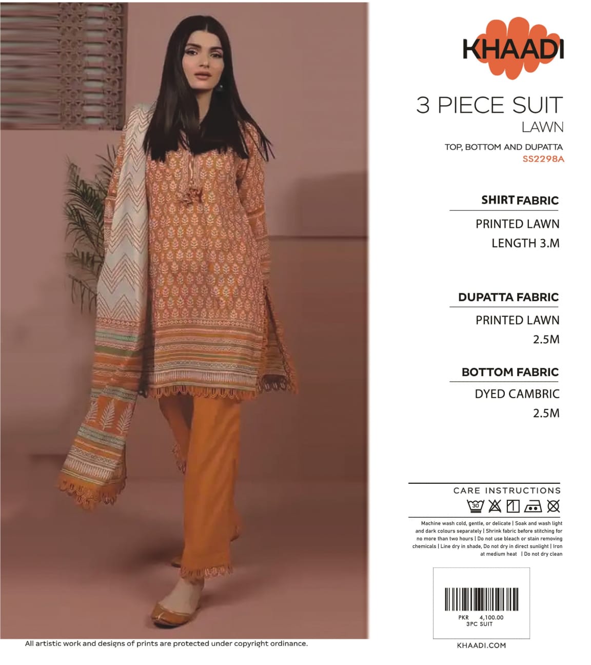 Khaadi Collections 3 peices Lawn Digital Printed, 10 Pcs Set
