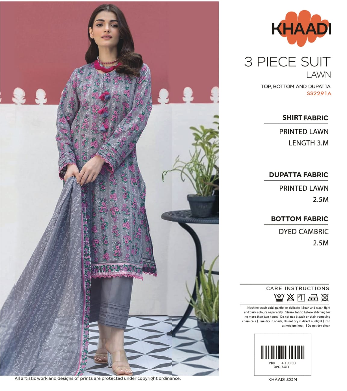 Khaadi Collections 3 peices Lawn Digital Printed, 10 Pcs Set