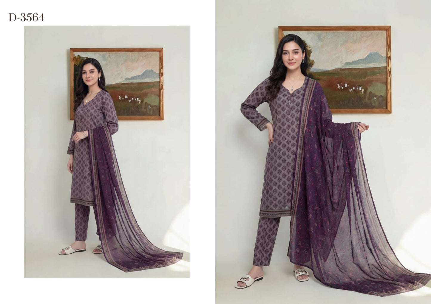 New Rotary By Shahid Tawakkal 3 Peices  Rotary Printed Lawn 11 Pcs Set