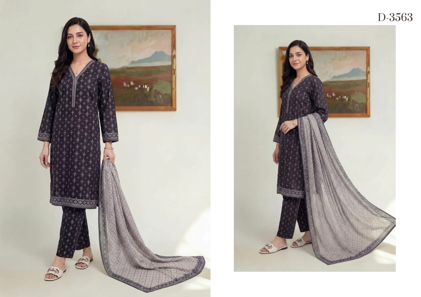 New Rotary By Shahid Tawakkal 3 Peices  Rotary Printed Lawn 11 Pcs Set