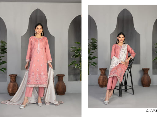New Efza y SHahid Tawakkal 3 Peices Embroidered Lawn 08 Pcs Set