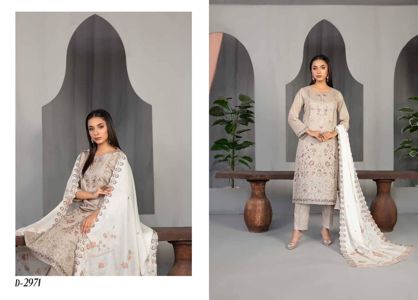 New Efza y SHahid Tawakkal 3 Peices Embroidered Lawn 08 Pcs Set