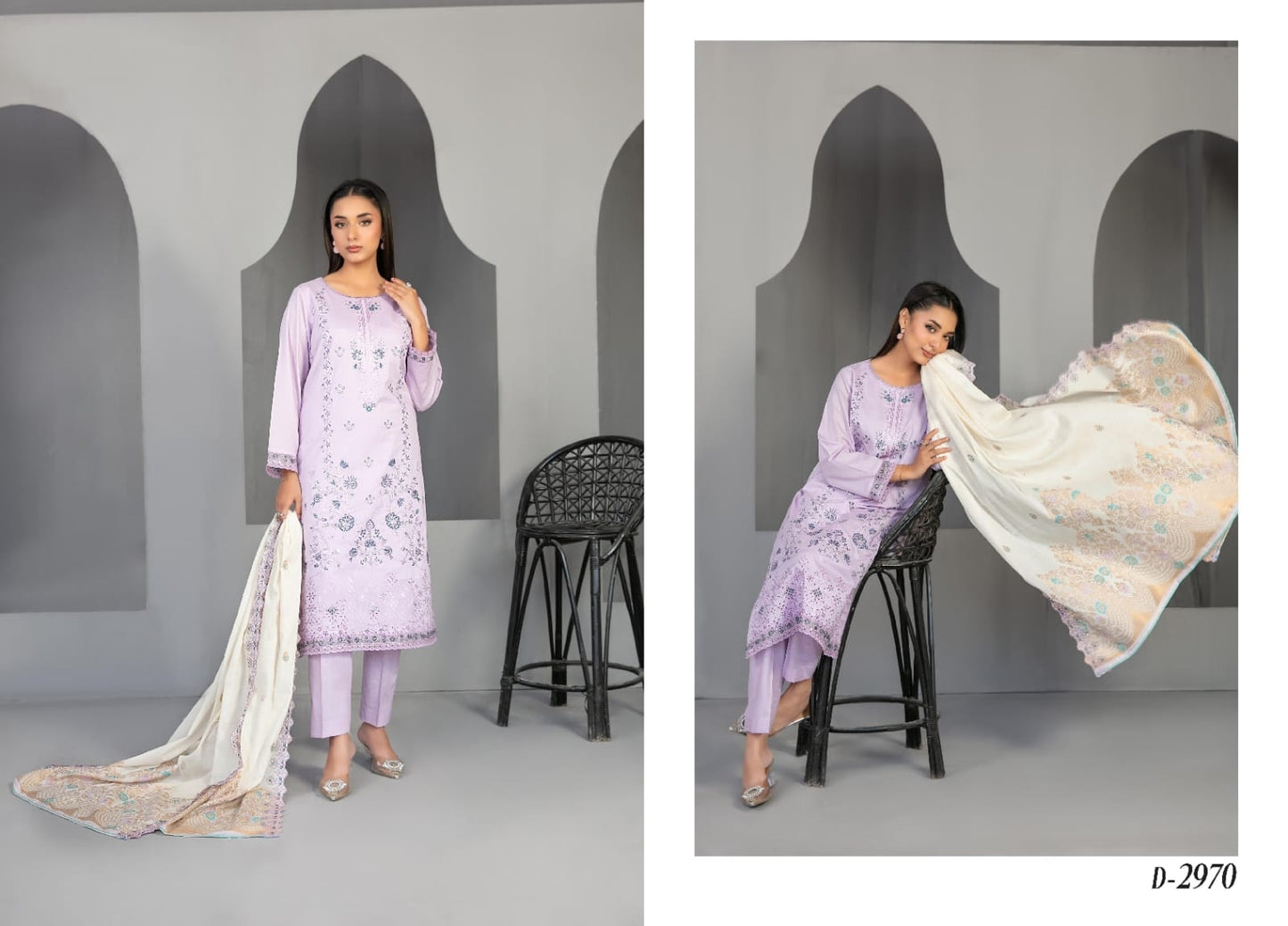 New Efza y SHahid Tawakkal 3 Peices Embroidered Lawn 08 Pcs Set
