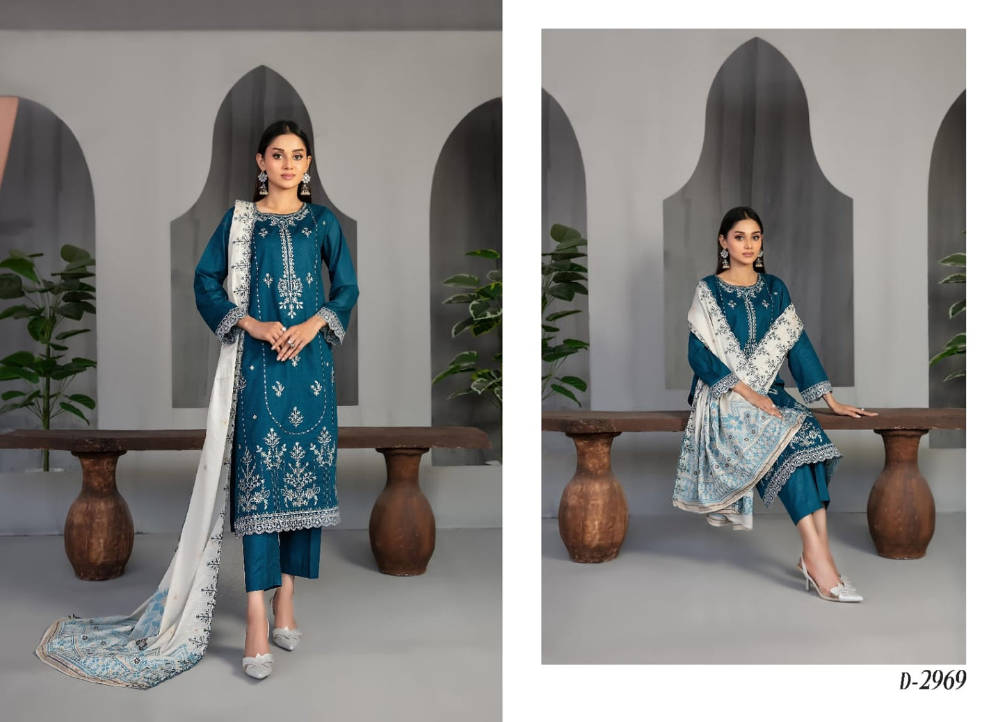 New Efza y SHahid Tawakkal 3 Peices Embroidered Lawn 08 Pcs Set