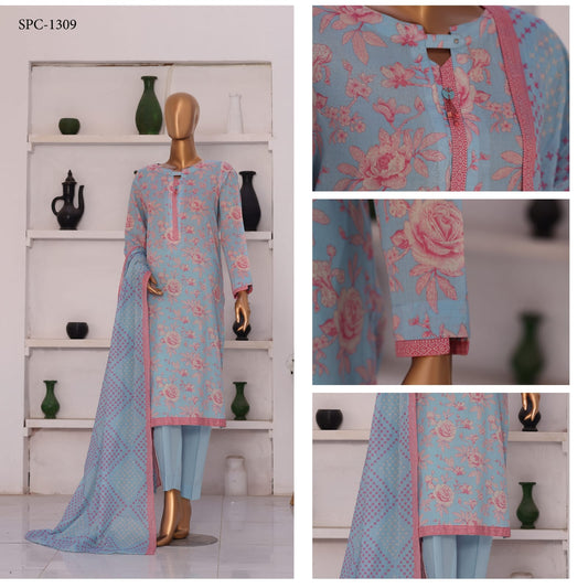 Summer Shades By HZ 3 Peices Printed Lawn 20 Pcs Set