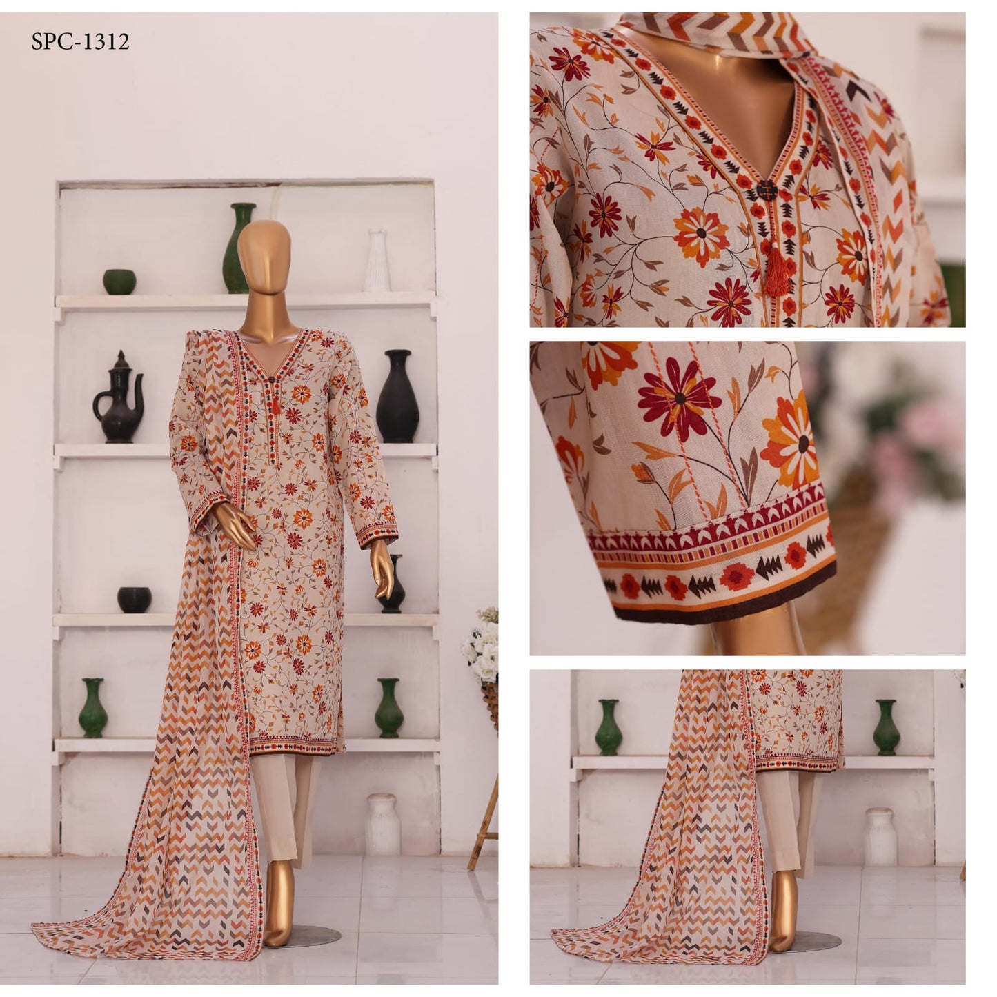 Summer Shades By HZ 3 Peices Printed Lawn 20 Pcs Set