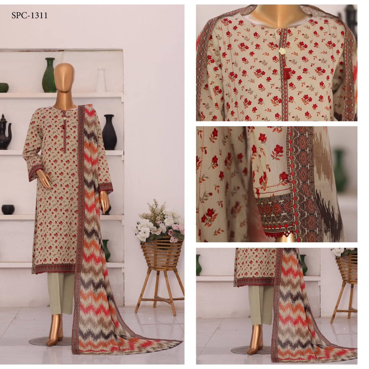 Summer Shades By HZ 3 Peices Printed Lawn 20 Pcs Set