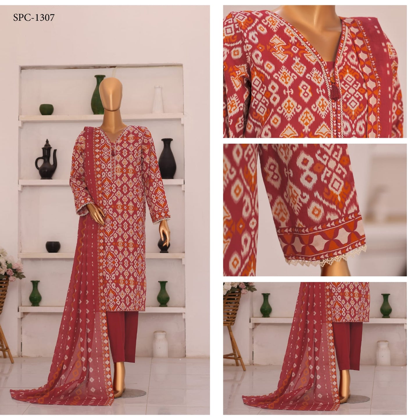 Summer Shades By HZ 3 Peices Printed Lawn 20 Pcs Set