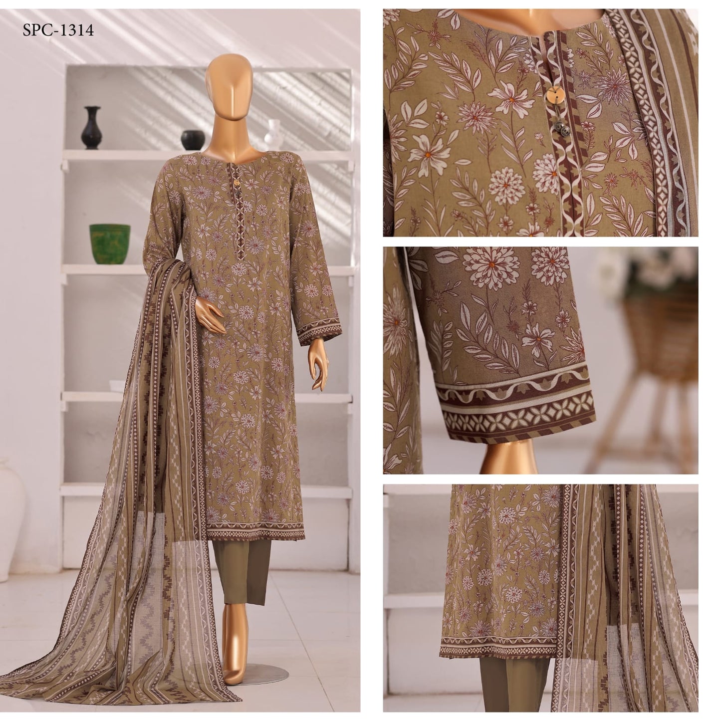 Summer Shades By HZ 3 Peices Printed Lawn 20 Pcs Set
