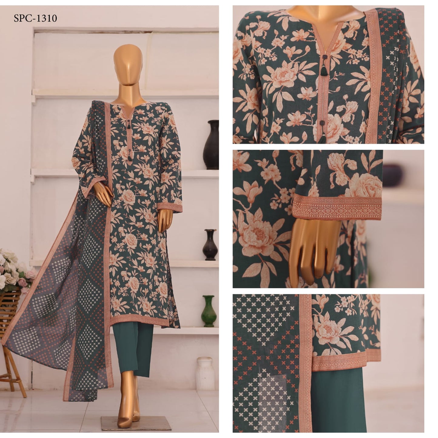 Summer Shades By HZ 3 Peices Printed Lawn 20 Pcs Set
