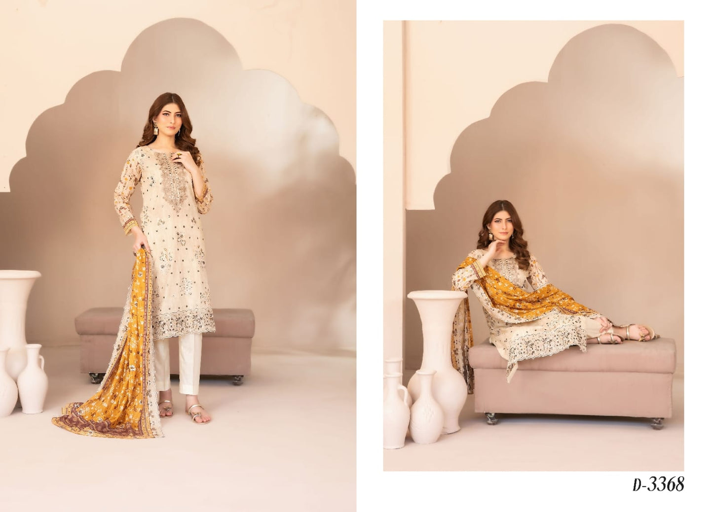 OHANA By Shahid Tawakkal  3 Peices Digital Printed With Embroidered Lawn 08 Pcs Set