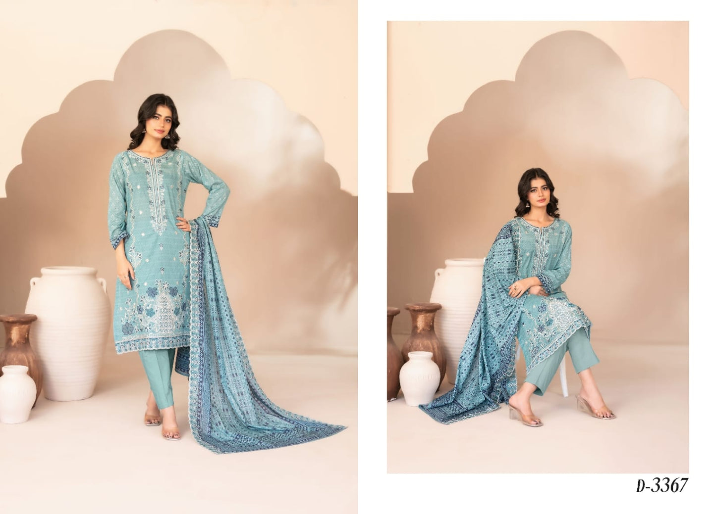 OHANA By Shahid Tawakkal  3 Peices Digital Printed With Embroidered Lawn 08 Pcs Set
