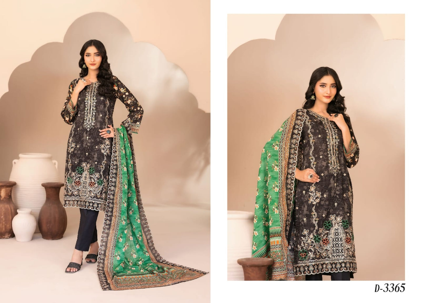 OHANA By Shahid Tawakkal  3 Peices Digital Printed With Embroidered Lawn 08 Pcs Set