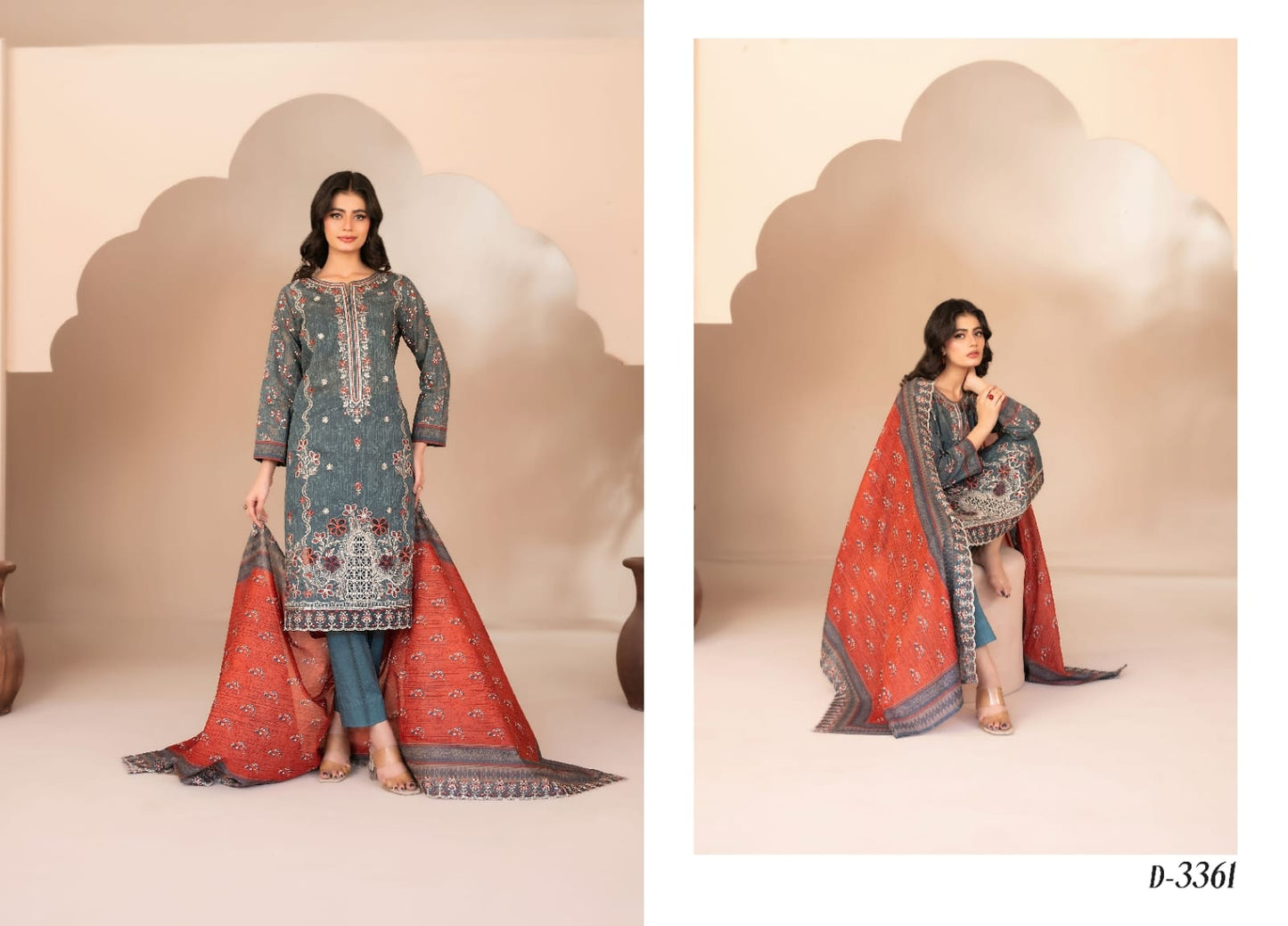 OHANA By Shahid Tawakkal  3 Peices Digital Printed With Embroidered Lawn 08 Pcs Set
